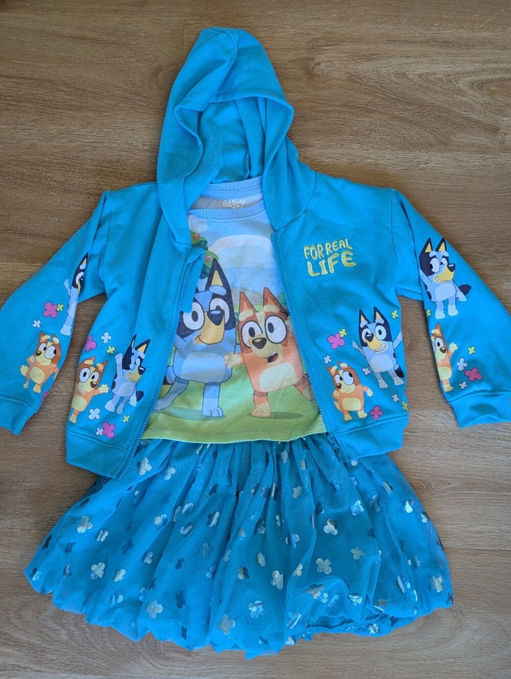 Bluey Kids Hoodie T-shirt And Skirt 3-piece Outfit